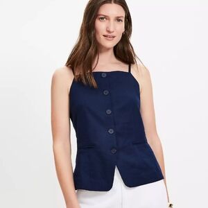 Loft Linen Blend Strappy Vest Top